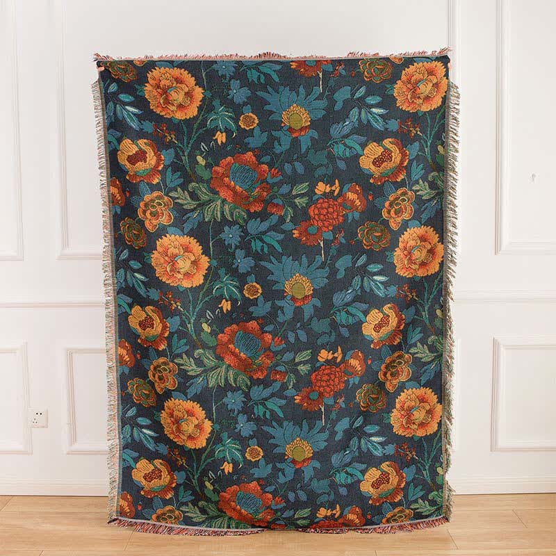 Coperta da divano floreale gialla retrò - image 6