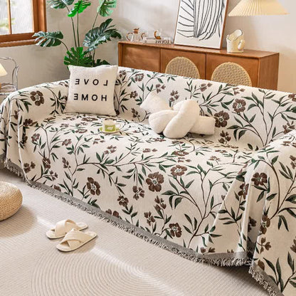 Coperta da divano con nappa floreale Gesang - Marrone - 180cm x 340cm - image 5