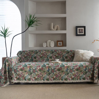 Coperta da divano con motivo tropicale Monstera Butterfly - image 2