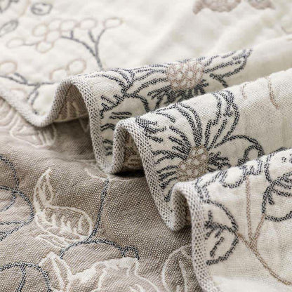 Trapunta con nappe in garza di cotone floreale pastello - image 4