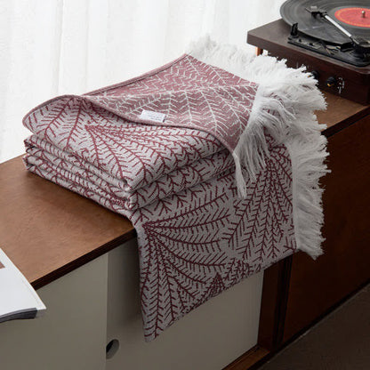 Trapunta reversibile con nappe in cotone ispirata agli alberi - Vino - Matrimoniale - image 2