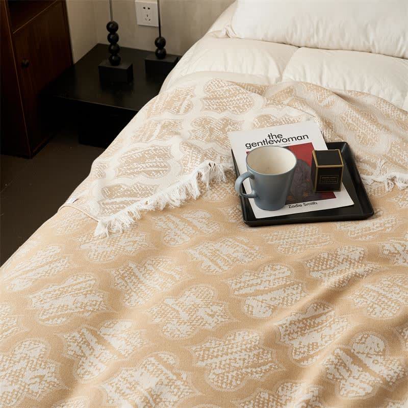 Trapunta reversibile in cotone con nappe e motivo retrò - image 8