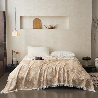 Trapunta reversibile in cotone con nappe e motivo retrò - image 5