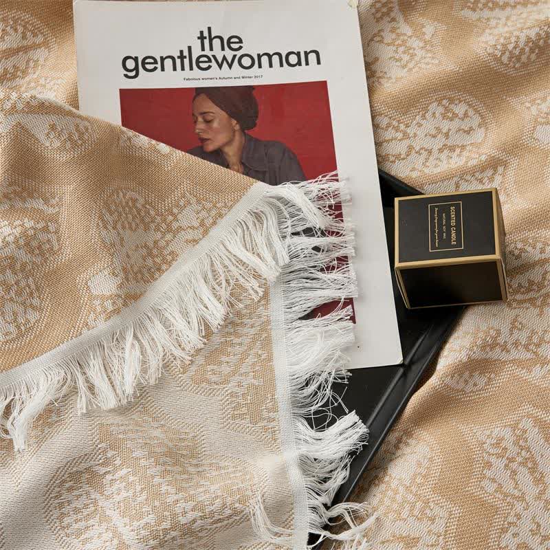 Trapunta reversibile in cotone con nappe e motivo retrò - image 10