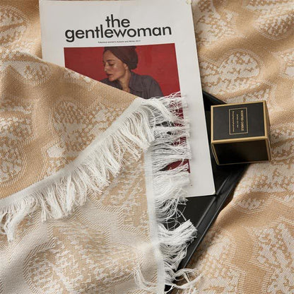 Trapunta reversibile in cotone con nappe e motivo retrò - image 10