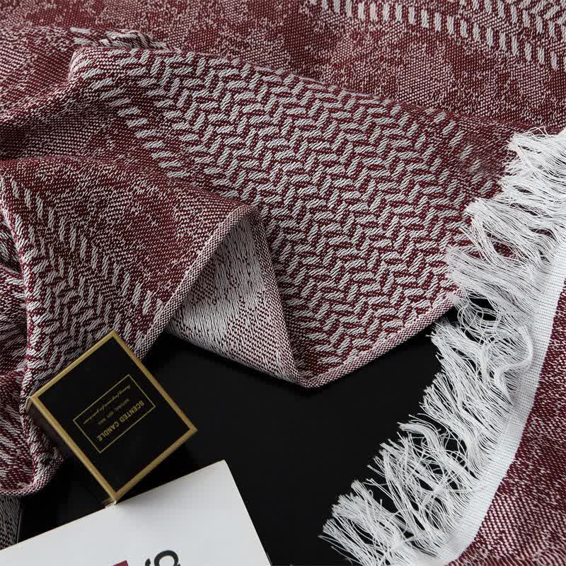 Trapunta moderna in cotone reversibile con nappe in jacquard - image 5