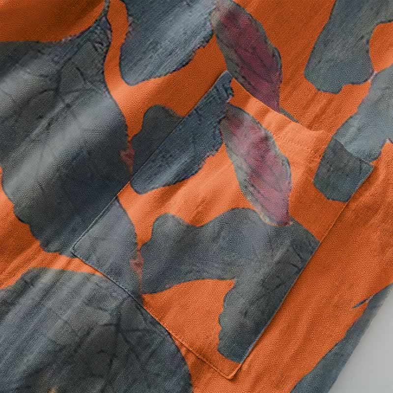Kimono in garza di cotone con foglie botaniche - image 13