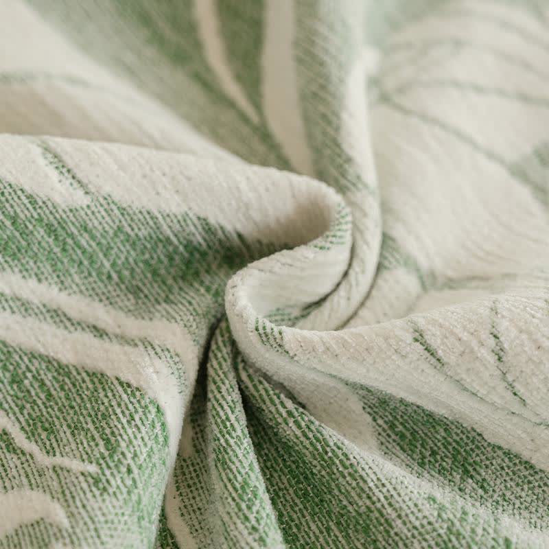Coperta da divano in ciniglia con motivo tulipano verde - image 3