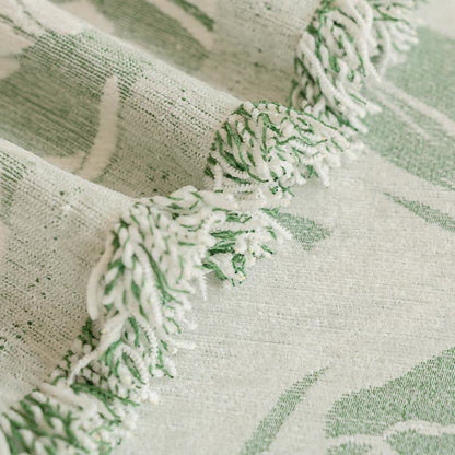 Coperta da divano in ciniglia con motivo tulipano verde - image 4