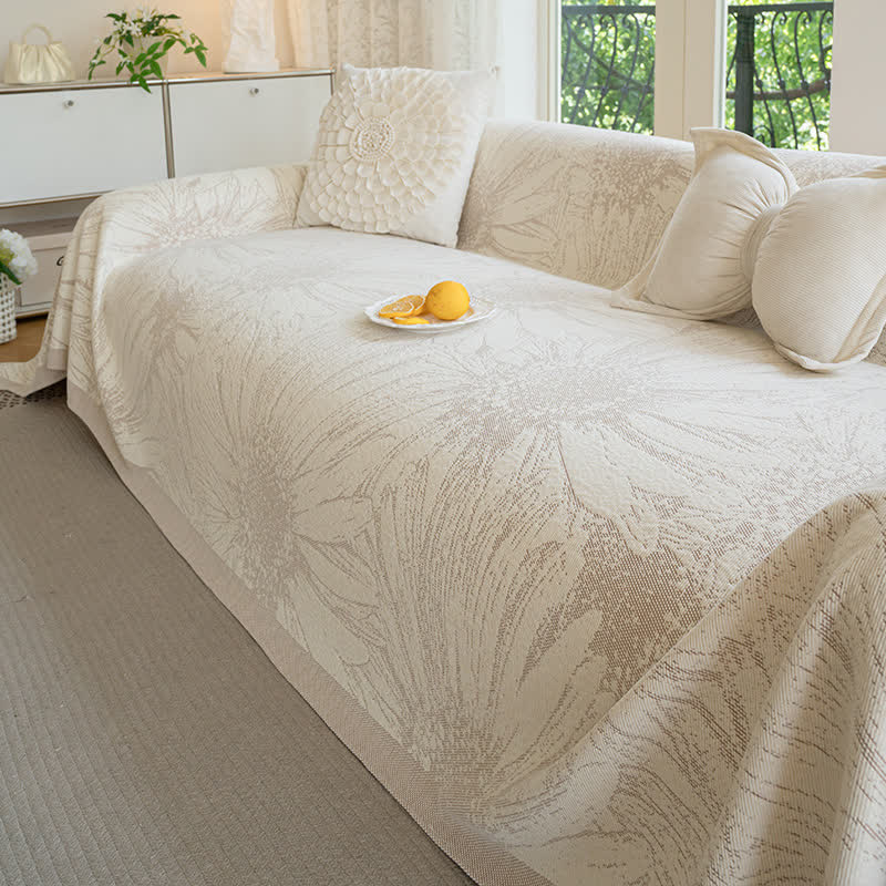 Coperta artistica in ciniglia con motivo girasole - Marrone - 180cm x 340cm - image 6