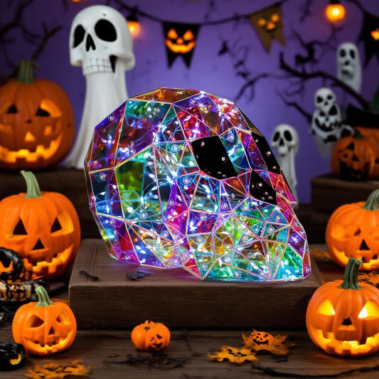 Decorazione di Halloween con luci infinite a forma di teschio 3D - image 1