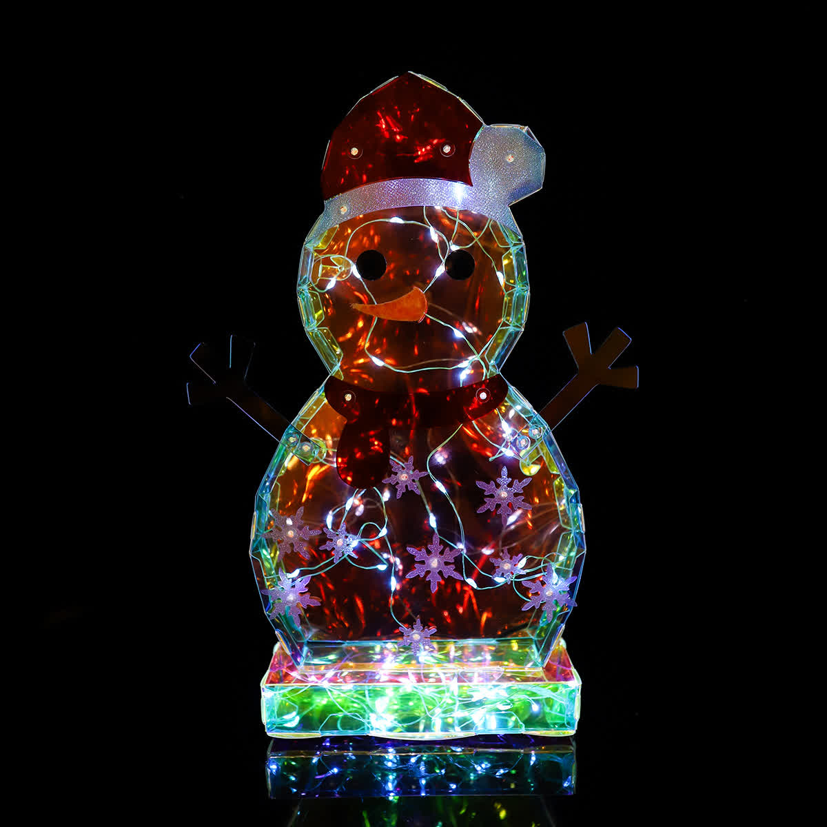 Decorazione con luci infinite a forma di pupazzo di neve 3D - image 4