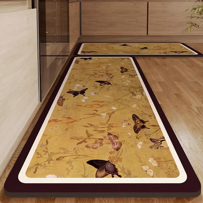 Tappeto assorbente in fango diatomeo con farfalla pastorale - 50x80cm+50x160cm - image 1