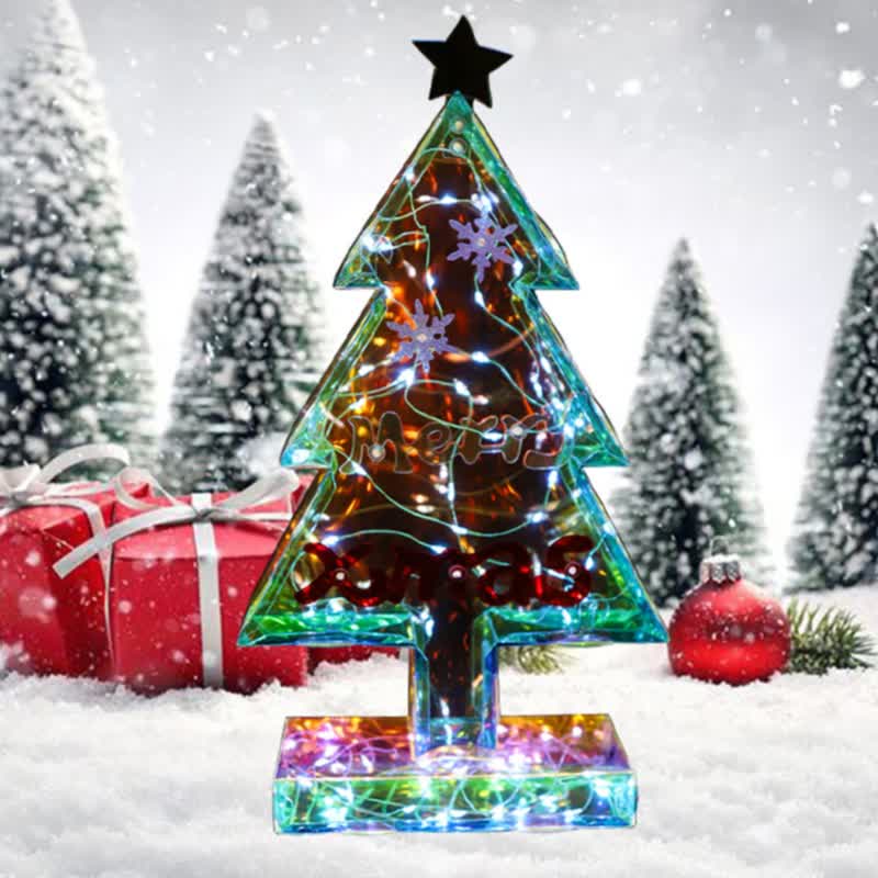 Decorazione con luci infinite per albero di Natale 3D - 3 pezzi - 6 cm x 18 cm x 33.5 cm - image 2