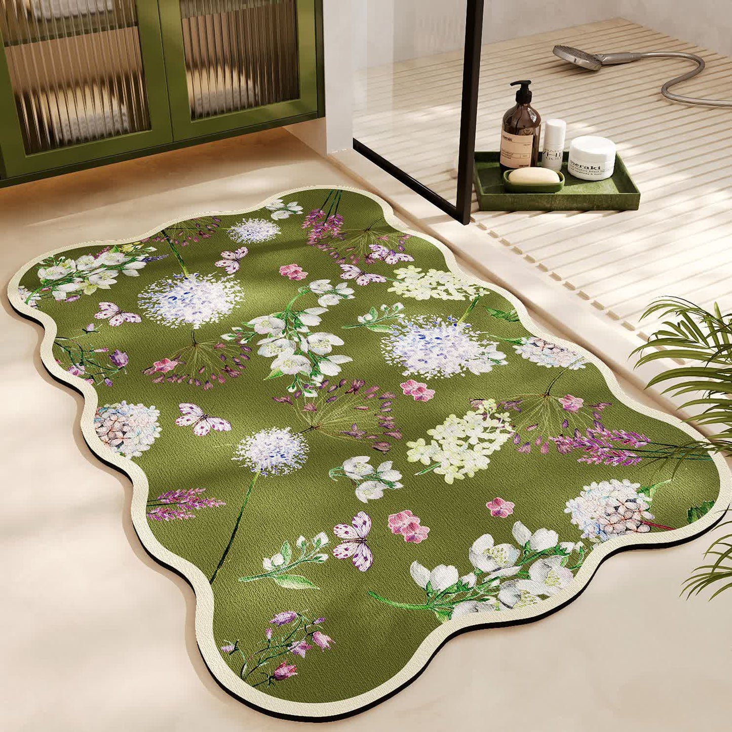 Tappetino da bagno antiscivolo floreale in fango diatomeo - C - 60cm x 90cm - image 3