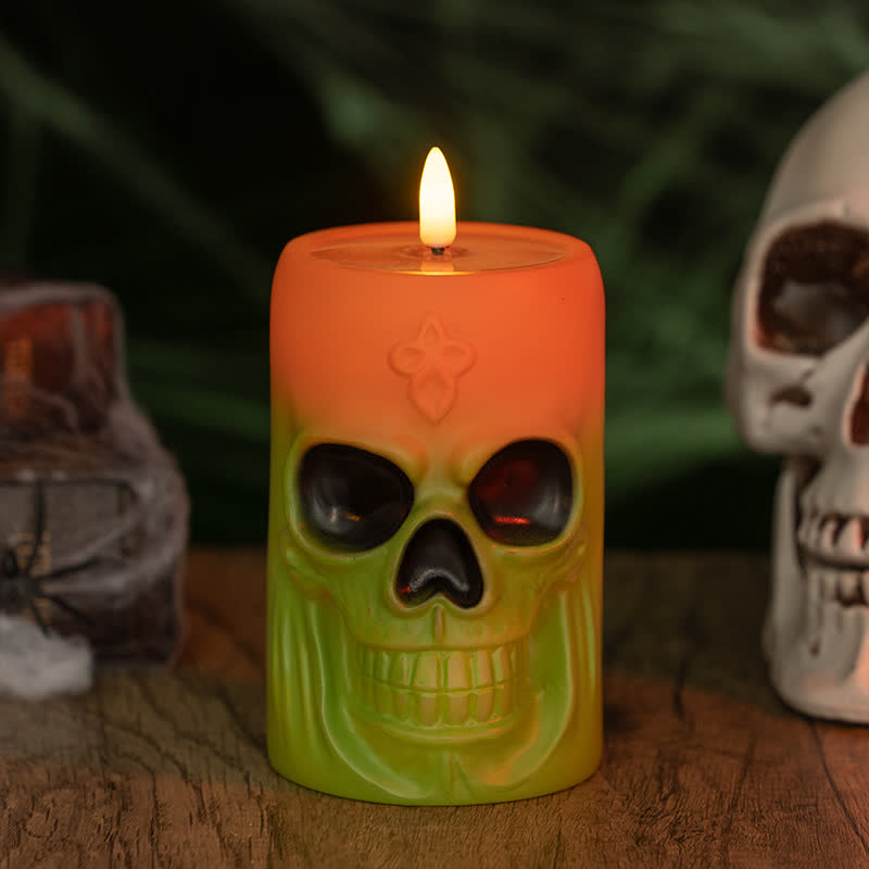 Decorazione luminosa notturna a forma di teschio di Halloween - C - 1 pz - 8.1 cm x 8.1 cm x 12.8 cm - image 7