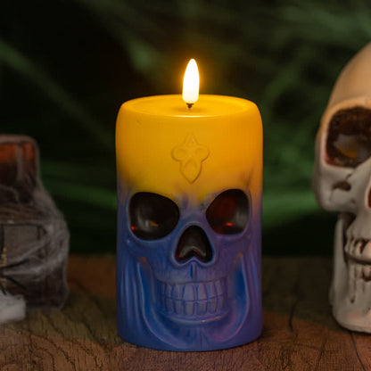 Decorazione luminosa notturna a forma di teschio di Halloween - D - 1 pz - 8.1 cm x 8.1 cm x 12.8 cm - image 8