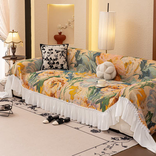 Coperta da divano con volant in stile rustico - 200cm x 340cm - image 1