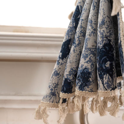 Tende con nappe jacquard astratte blu - image 5