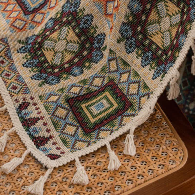 Tenda jacquard quadrata geometrica retrò - image 7