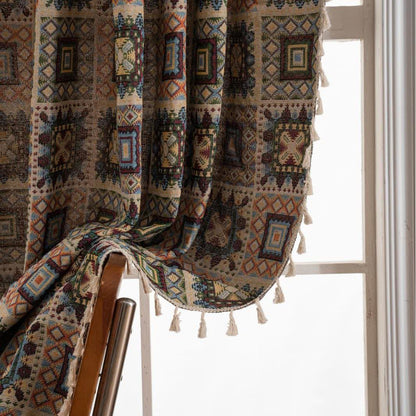 Tenda jacquard quadrata geometrica retrò - image 6