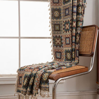 Tenda jacquard quadrata geometrica retrò - image 5