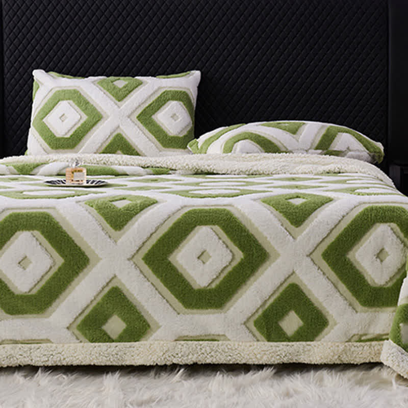 Coperta in jacquard Sherpa con motivo geometrico - image 6