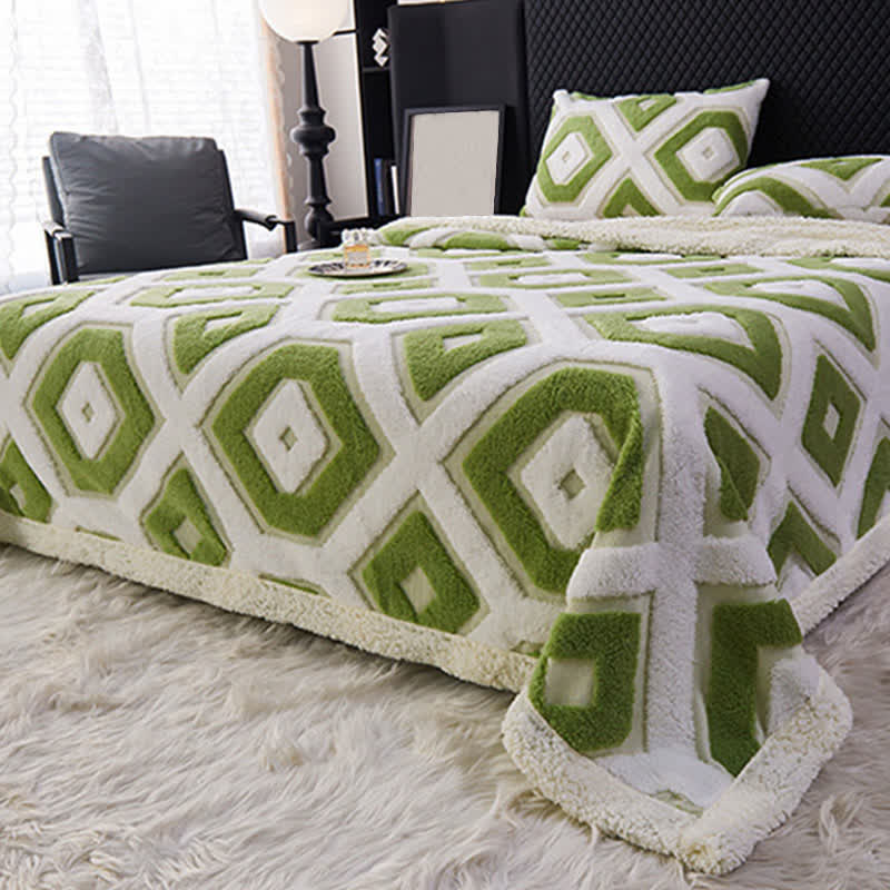 Coperta in jacquard Sherpa con motivo geometrico - image 4