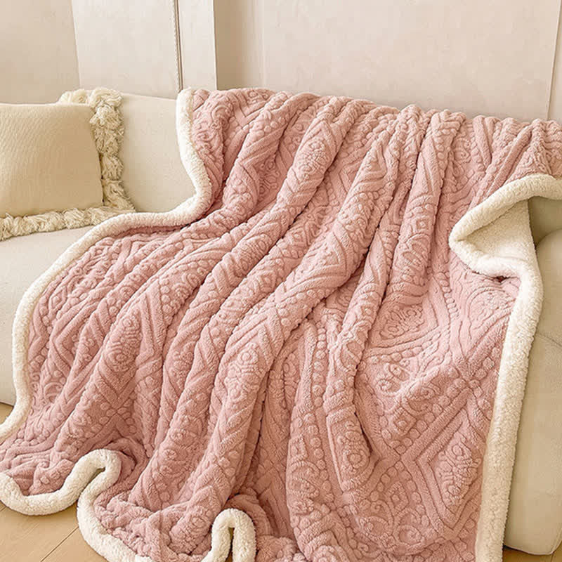 Coperta calda in pile Sherpa floreale di peluche - image 6
