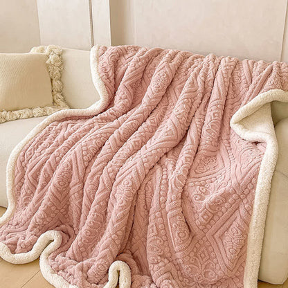 Coperta calda in pile Sherpa floreale di peluche - image 6