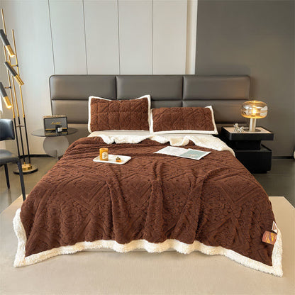 Coperta copripiumino floreale di lusso - Caramello - Matrimoniale - image 1