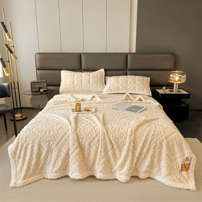 Coperta copripiumino floreale di lusso - Beige - Matrimoniale - image 15