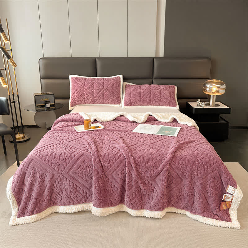 Coperta copripiumino floreale di lusso - Rosa scuro - Matrimoniale - image 16