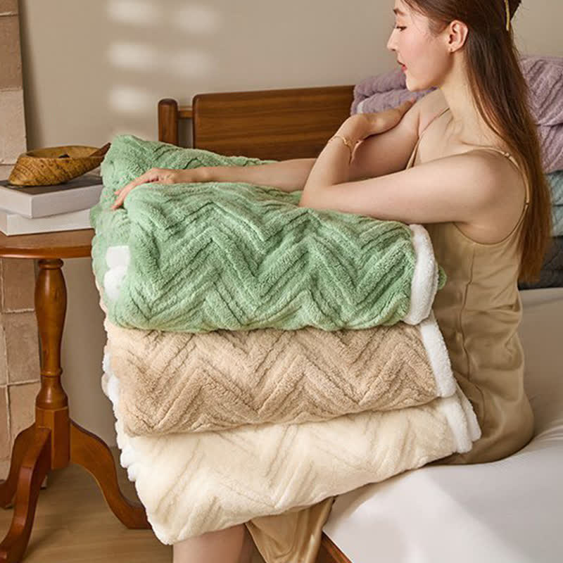 Coperta calda moderna in jacquard a zigzag - image 2