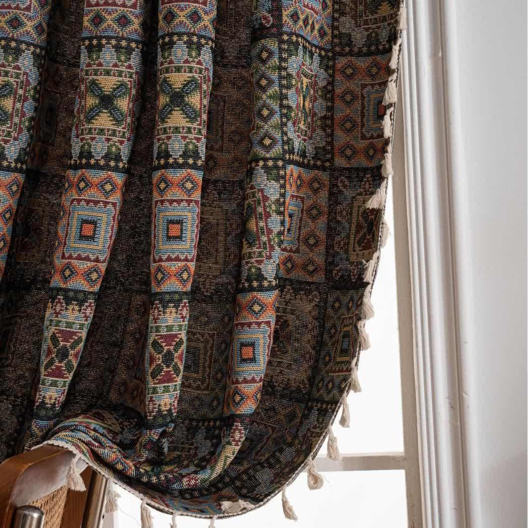 Tenda jacquard quadrata geometrica retrò - image 12