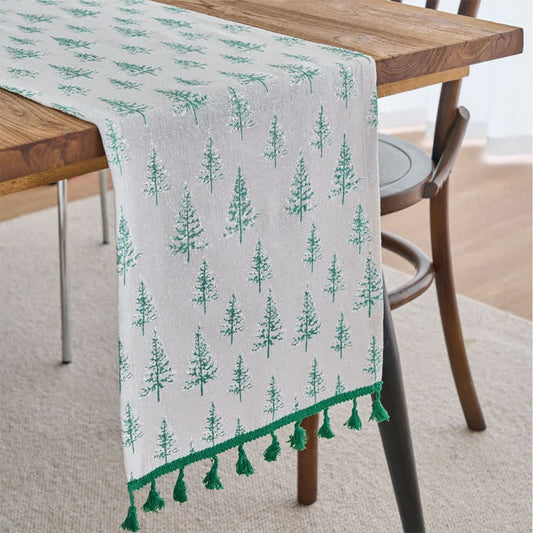 Runner da tavolo in abete verde - 33cm x 275cm - image 0
