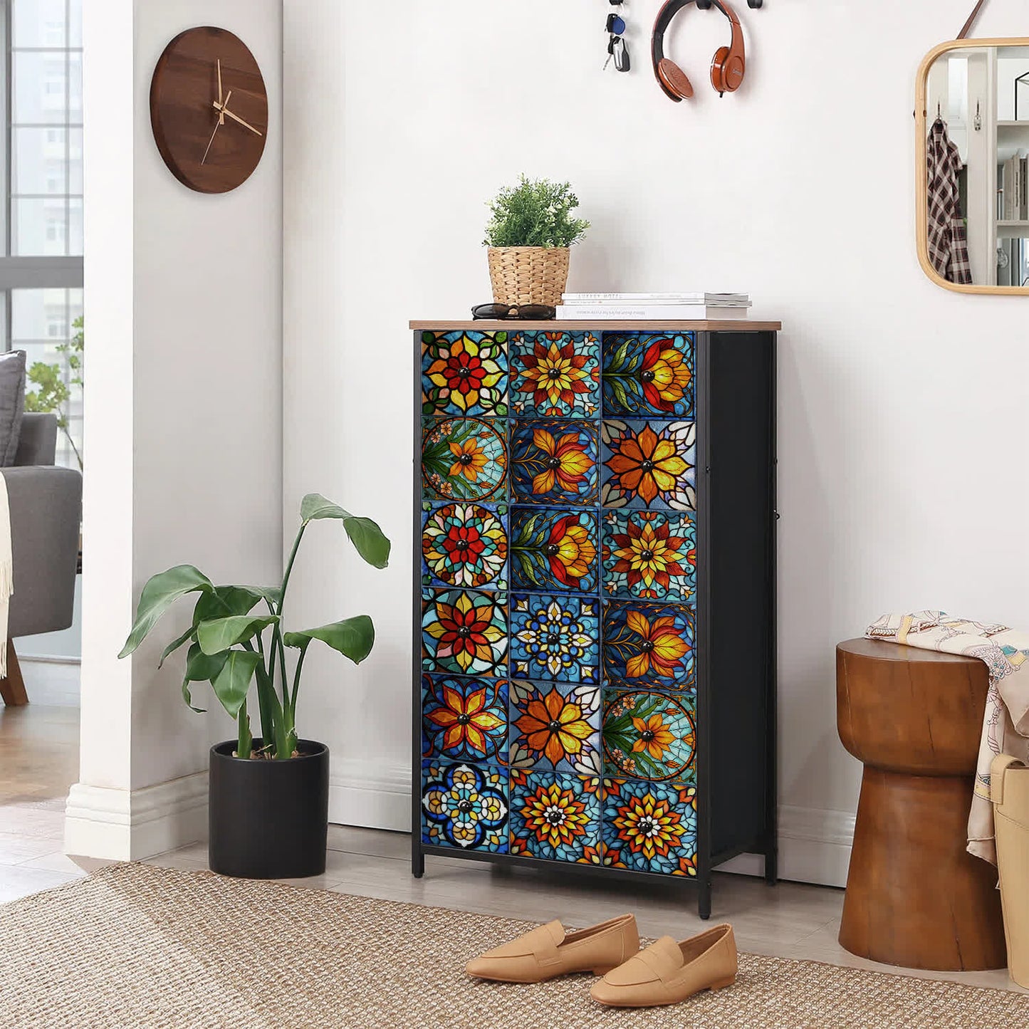 Adesivi murali in schiuma PET con motivi floreali in stile boho - image 5