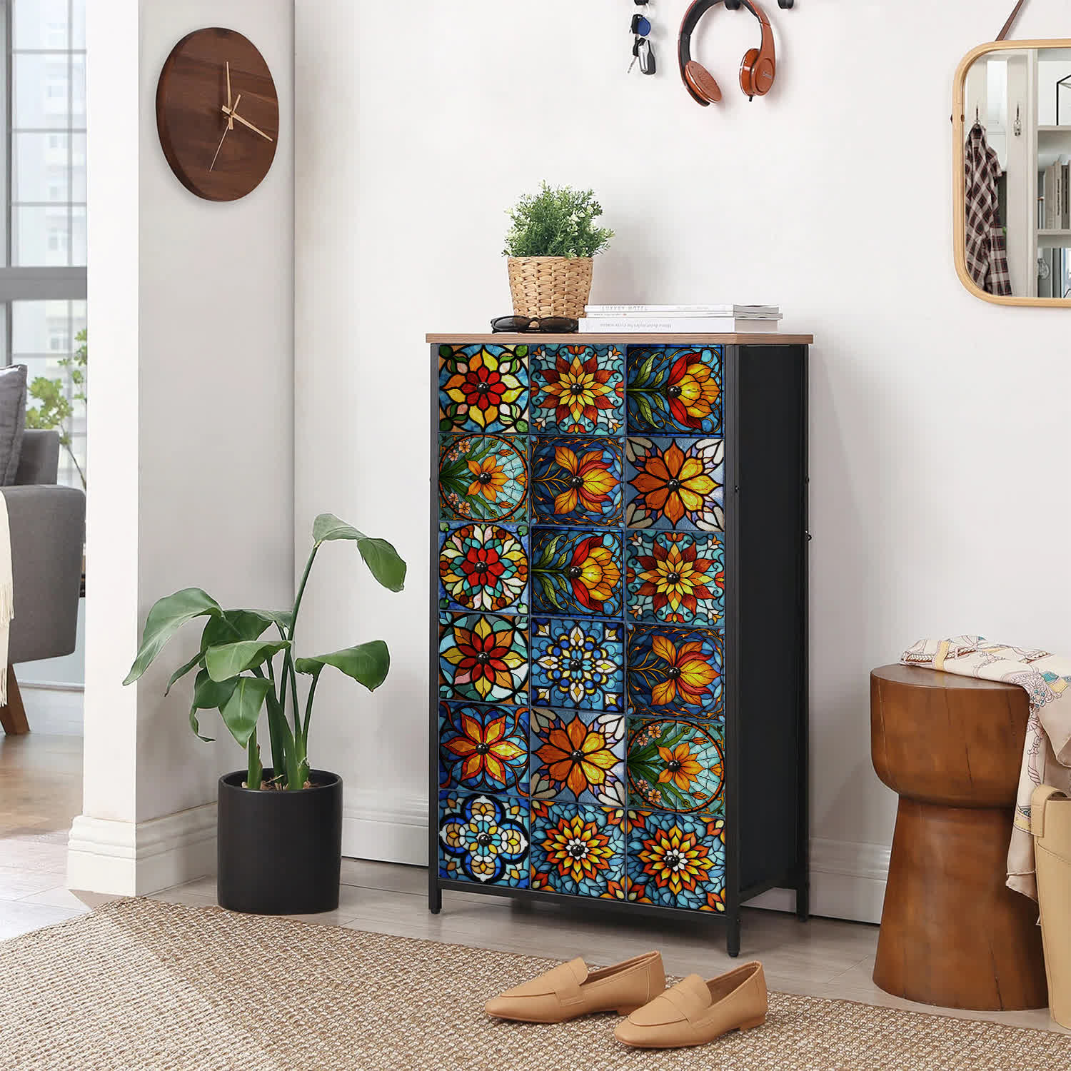 Adesivi murali in schiuma PET con motivi floreali in stile boho - image 5