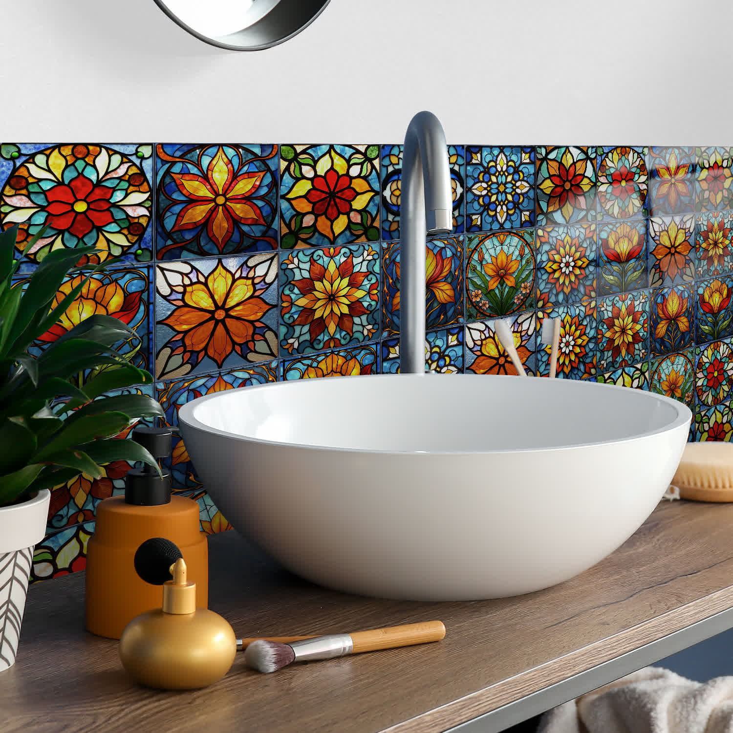 Adesivi murali in schiuma PET con motivi floreali in stile boho - image 3