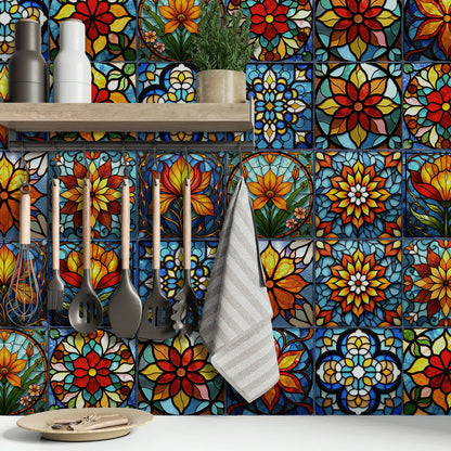 Adesivi murali in schiuma PET con motivi floreali in stile boho - image 4
