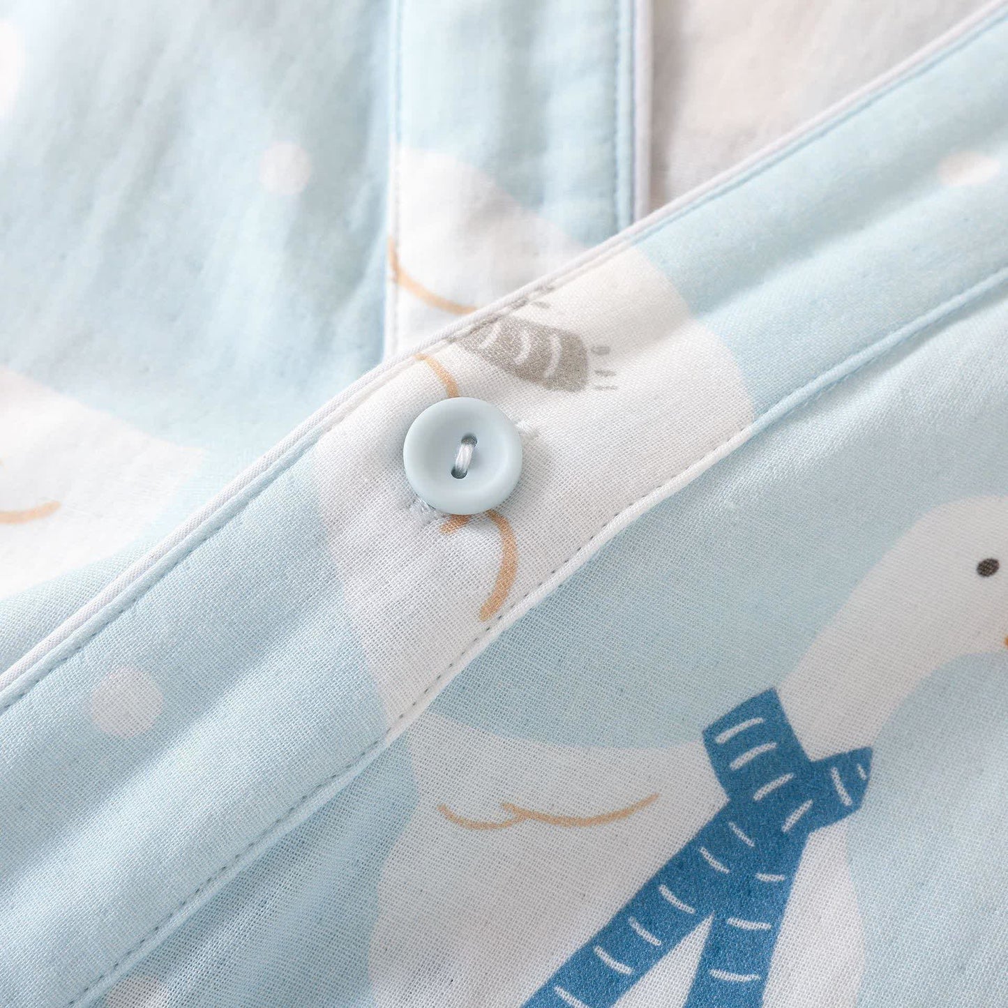 Pigiama kimono in garza di cotone con motivo a oca - image 5