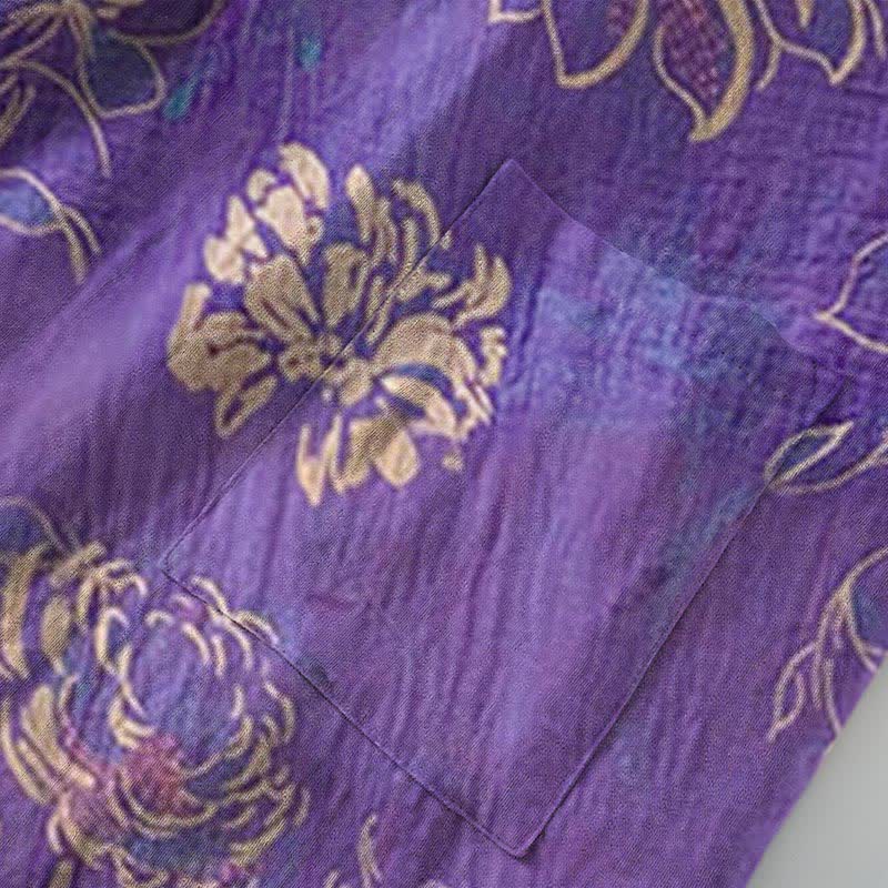 Kimono in garza di cotone bicolore color peonia - image 4