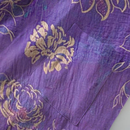 Kimono in garza di cotone bicolore color peonia - image 4