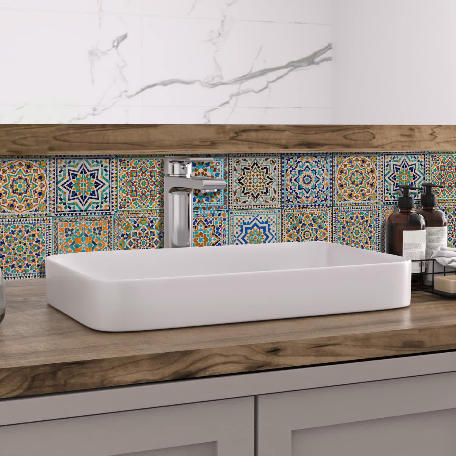 Adesivi murali in mosaico marocchino in schiuma PET - image 3