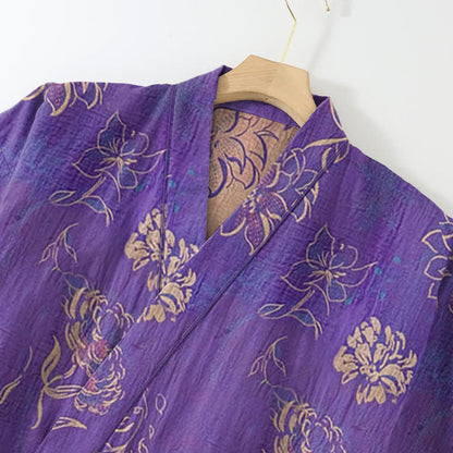 Completo da notte kimono in garza di cotone Peony - image 2