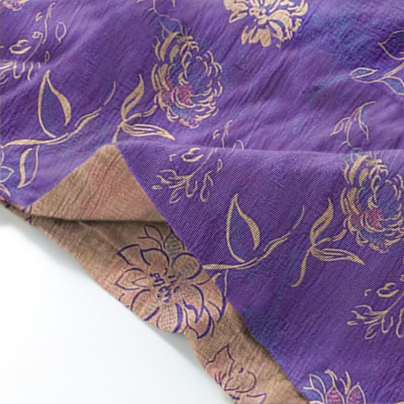 Completo da notte kimono in garza di cotone Peony - image 3