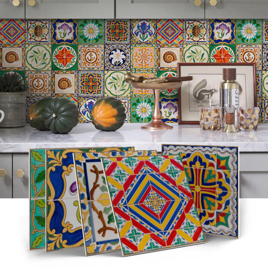 Adesivi murali in piastrelle di schiuma PET Talavera vintage - image 0