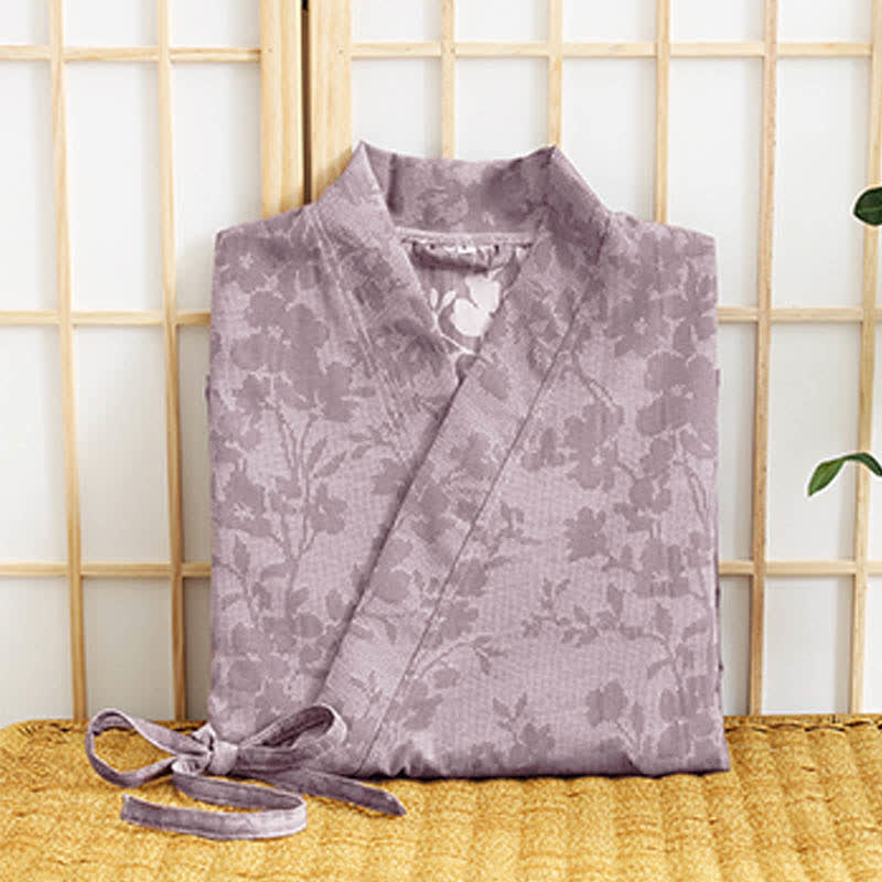 Kimono floreale sottile con tasca - image 11