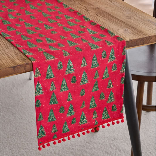 Runner da tavola natalizio con albero di Natale - 33cm x 275cm - image 0