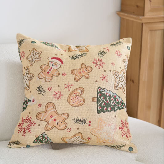 Cuscino natalizio in jacquard con omino di pan di zenzero - 60cm x 60cm - image 0